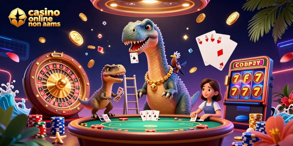 Experience thrilling gameplay at a casino online non aams with vibrant characters and dazzling winning symbols.