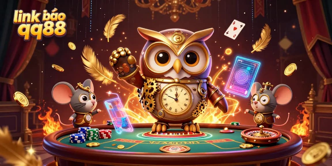 Engage with top casino experiences through link vào qq88, featuring a vibrant 3D steampunk scene.