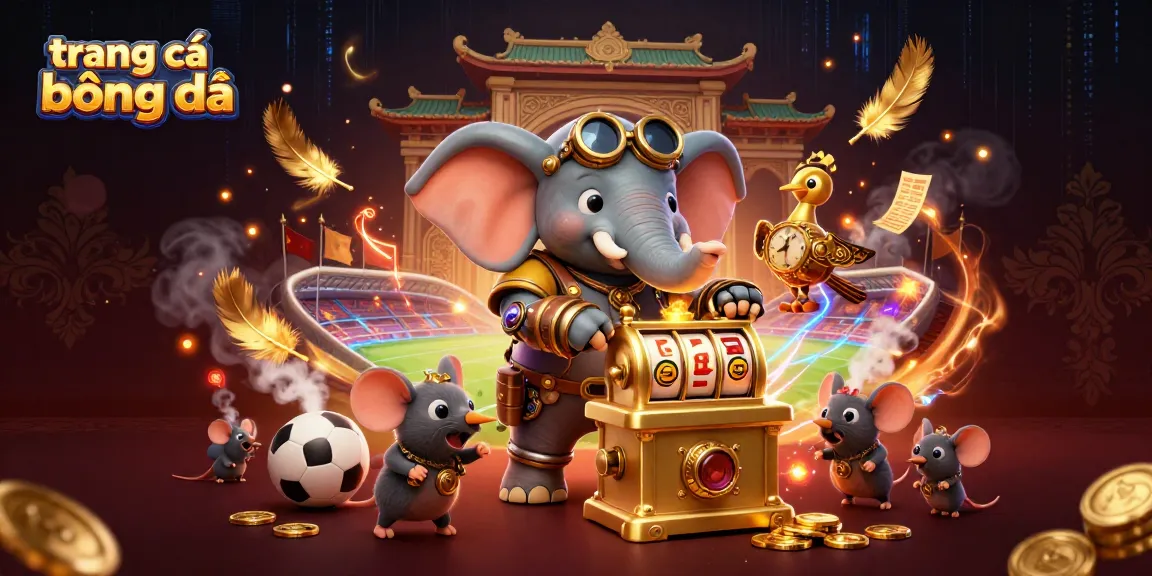 Experience the thrill of trang cá cược bóng đá with a vibrant steampunk casino scene filled with dynamic sports elements.