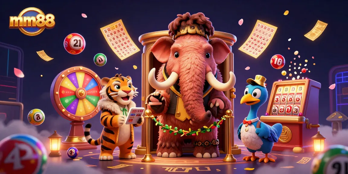 Win big at mm88 with vibrant lottery and casino elements in a rich 3D scene showcasing excitement.