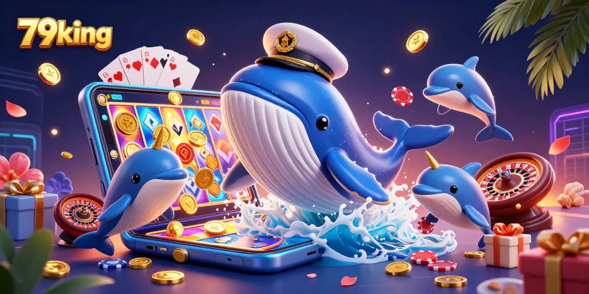 Experience thrilling wins at 79king, a vibrant casino scene with dynamic characters, games, and bonuses.