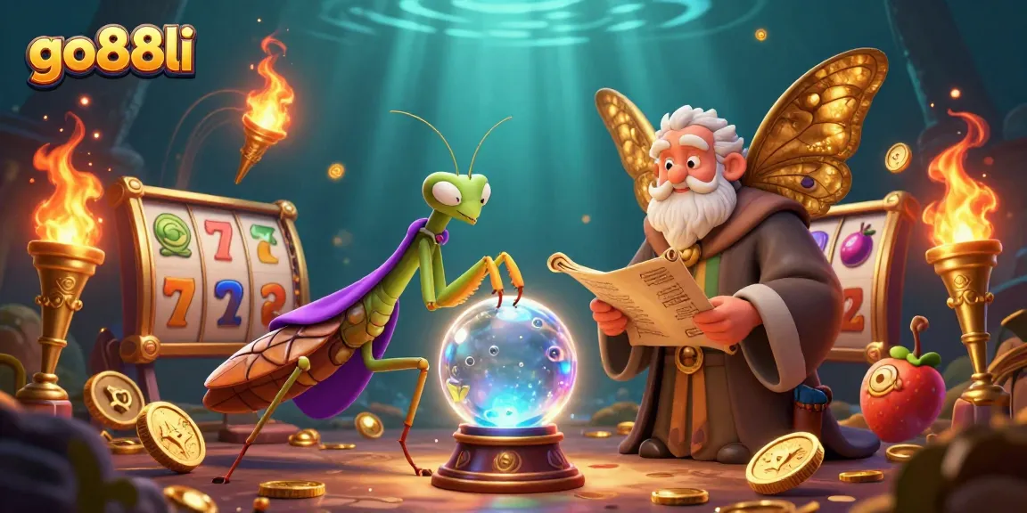 Experience exciting jackpots at go88li with this vibrant casino-themed illustration featuring mystical characters.