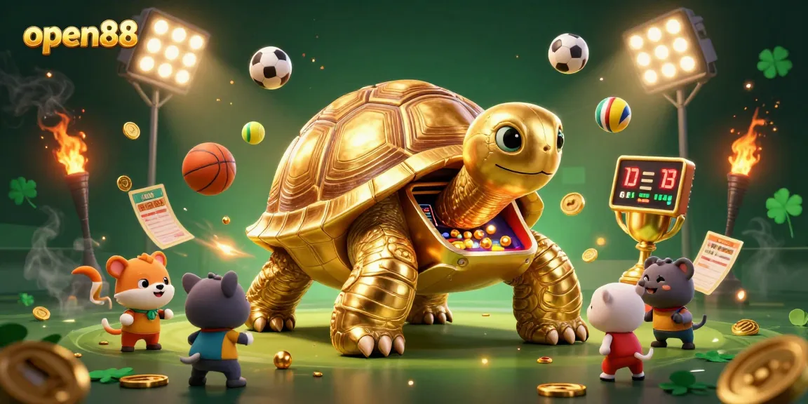 Experience excitement and winning at open88 with dynamic casino gaming elements in a vibrant illustrated scene.
