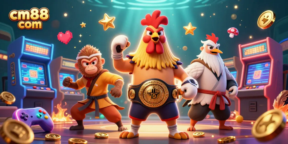 Experience thrilling cockfighting games at cm88 com with vibrant animated characters and arcade elements.