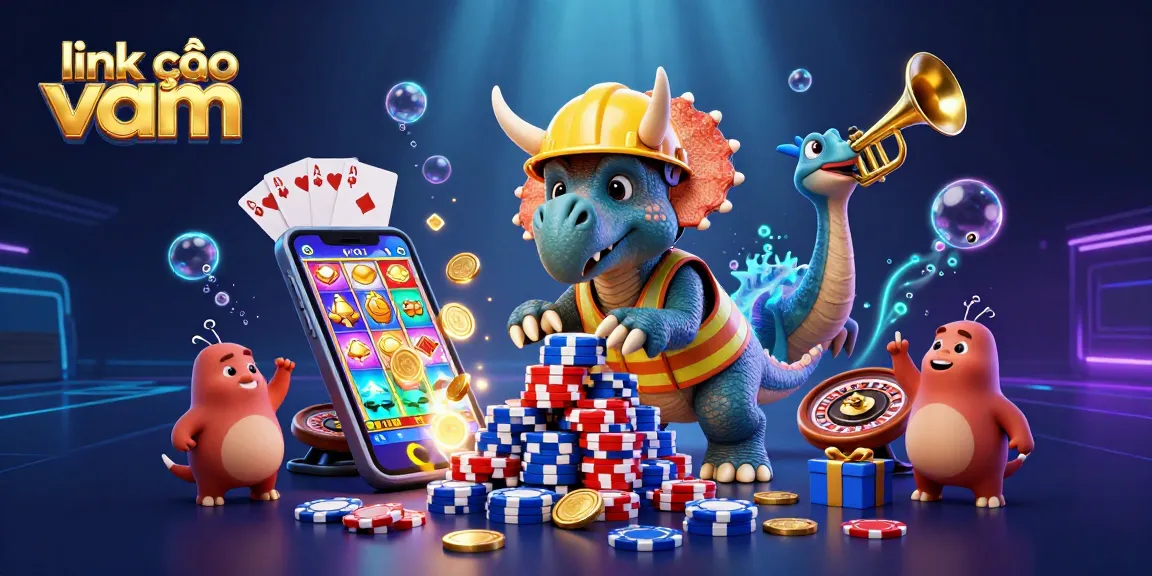 Experience excitement with link vào vmax, as cheerful characters celebrate winning in a colorful casino scene.
