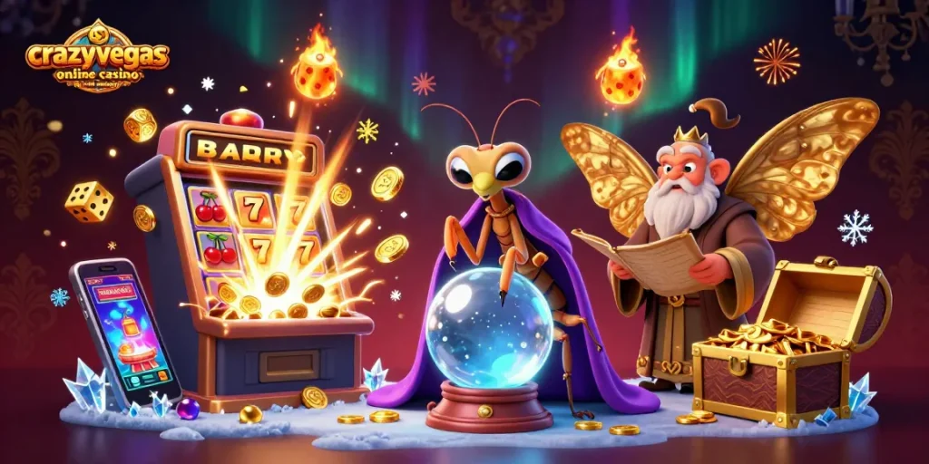 Experience the magic of crazyvegas online casino for real money with vibrant 3D characters and gaming elements.